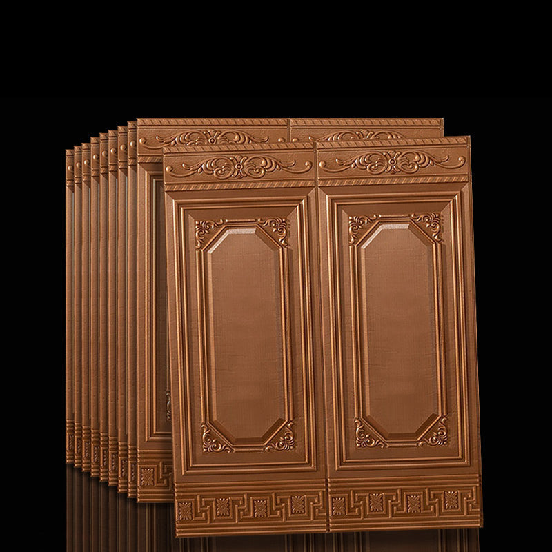 Waterproof 3D Wainscoting Peel And Stick Wall Panel Bronze 10-Piece Set NALANI