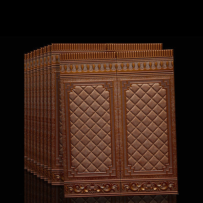 Waterproof 3D Wainscoting Peel And Stick Wall Panel Chocolate 10-Piece Set NALANI