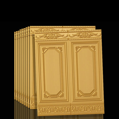 Waterproof 3D Wainscoting Peel And Stick Wall Panel Gold 10-Piece Set NALANI