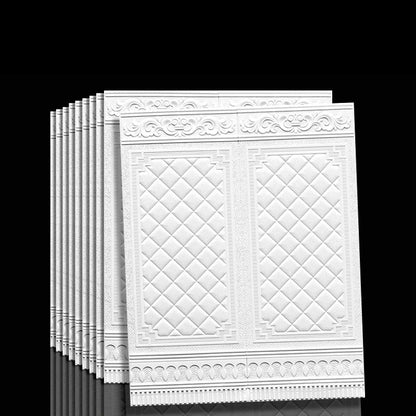 Waterproof 3D Wainscoting Peel And Stick Wall Panel Ivory 10-Piece Set NALANI