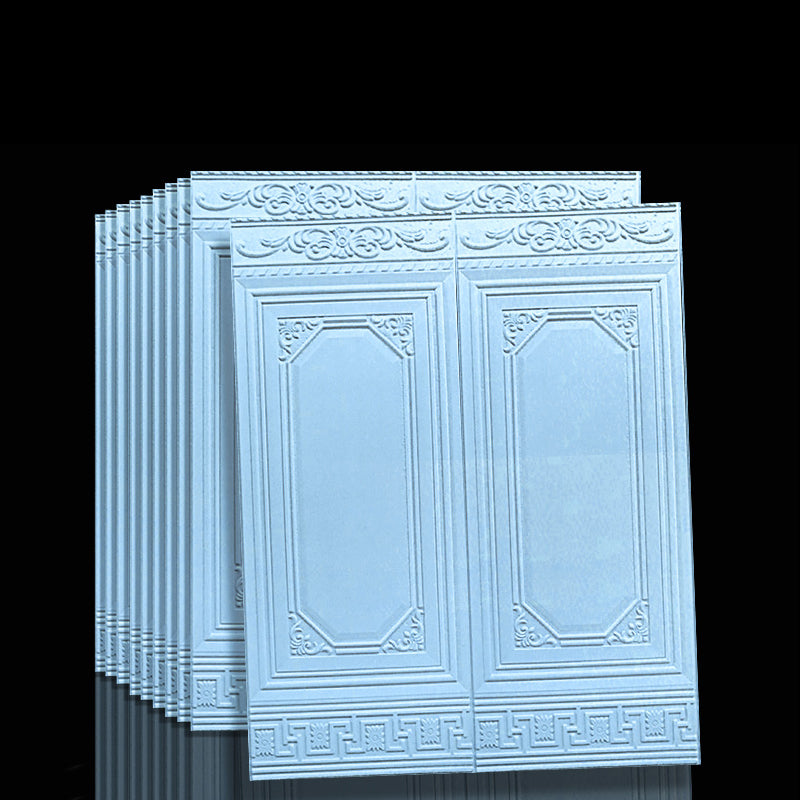 Waterproof 3D Wainscoting Peel And Stick Wall Panel Light Blue 10-Piece Set NALANI