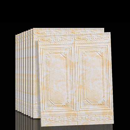 Waterproof 3D Wainscoting Peel And Stick Wall Panel Light Orange 10-Piece Set NALANI