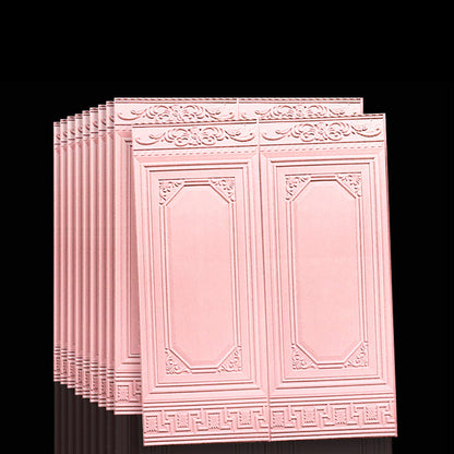 Waterproof 3D Wainscoting Peel And Stick Wall Panel Pink 10-Piece Set NALANI