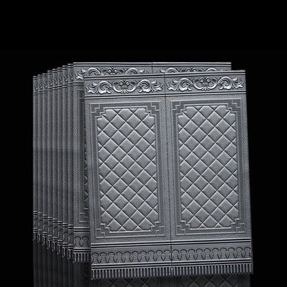 Waterproof 3D Wainscoting Peel And Stick Wall Panel Silver Gray 10-Piece Set NALANI