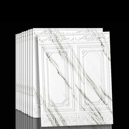 Waterproof 3D Wainscoting Peel And Stick Wall Panel White-Gray 10-Piece Set NALANI