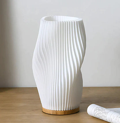 Wavecrest Table Lamp With Metal Base And Sculpted Shade NALANI