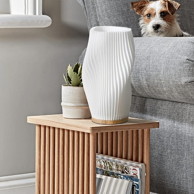 Wavecrest Table Lamp With Metal Base And Sculpted Shade NALANI