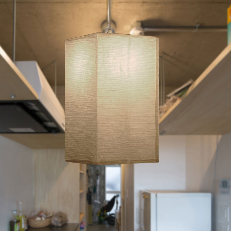 Wide Lantern Pendant Light With Paper Shade White 1 Light NALANI