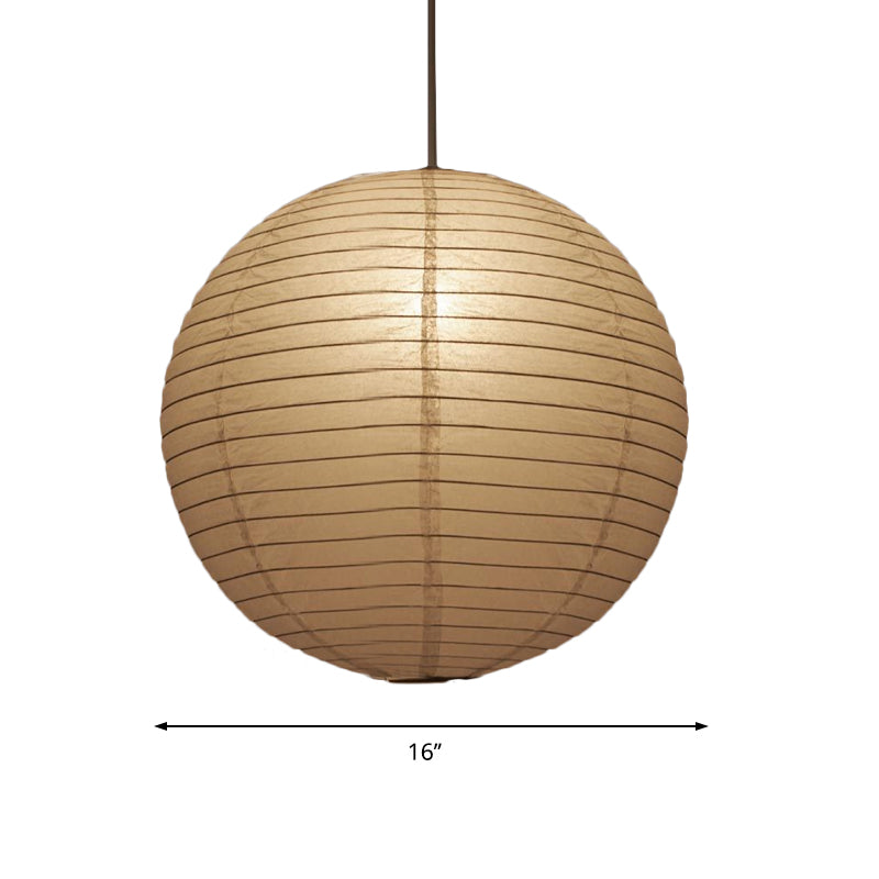 Wide Lantern Pendant Light With Paper Shade White 1 Light NALANI