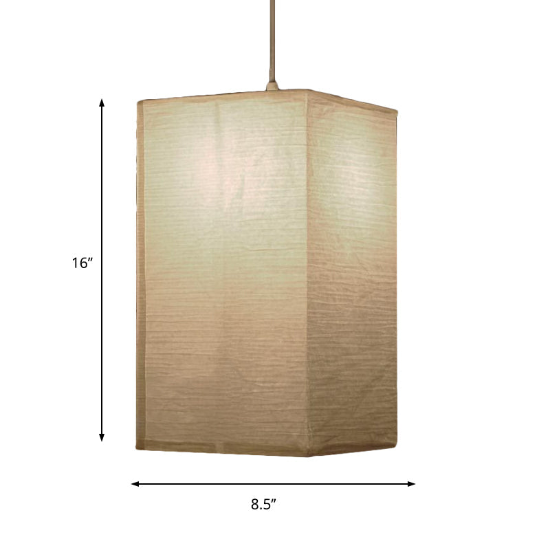 Wide Lantern Pendant Light With Paper Shade White 1 Light NALANI