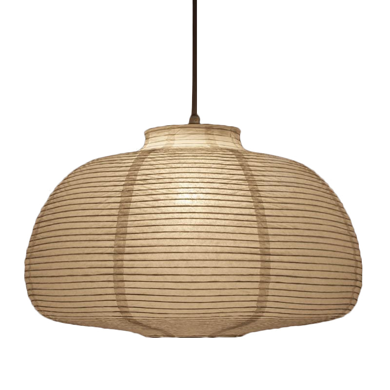Wide Lantern Pendant Light With Paper Shade White 1 Light NALANI