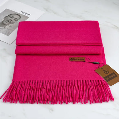 Winter Crystal Cashmere Scarf For Cozy Warmth And Style BRIGHT PINK NALANI