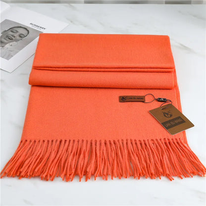 Winter Crystal Cashmere Scarf For Cozy Warmth And Style ORANGE NALANI