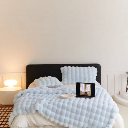 Winter Plush Blanket Cozy Warm Throw For Cold Nights Sky blue NALANI