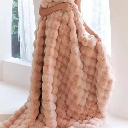 Winter Plush Blanket Cozy Warm Throw For Cold Nights apricot NALANI