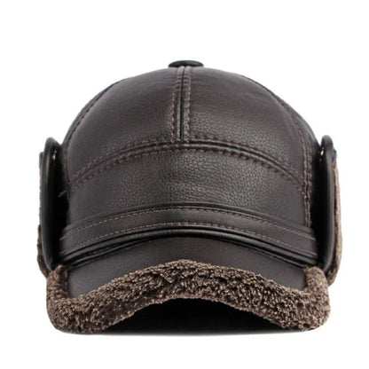 Winter Warm Earwarmer Windproof Faux Leather Bomber Hat NALANI