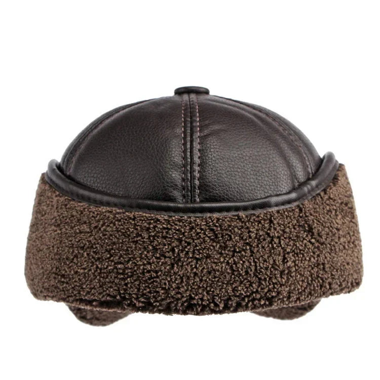 Winter Warm Earwarmer Windproof Faux Leather Bomber Hat NALANI