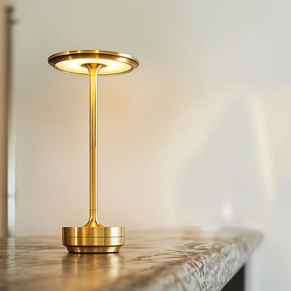 Wireless Modern Aura Table Lamp with Touch Control and Adjustable Light Gold NALANI