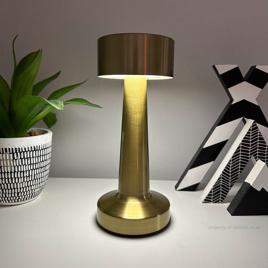 Wireless Modern Table Lamp with Adjustable Brightness and Unique Design Gold NALANI