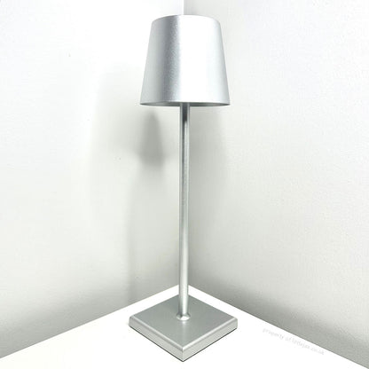 Wireless Rechargeable Table Lamp For Indoor Outdoor Use Silver NALANI