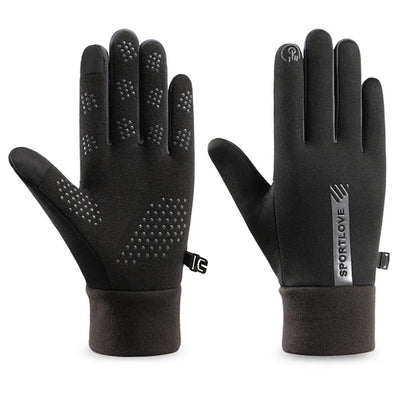 Women Fleece Winter Cycling Gloves For Warm Windproof Grip Black NALANI