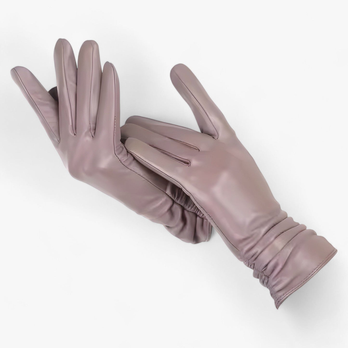Women Sheepskin Leather Winter Gloves Elegant Warmth Brown NALANI