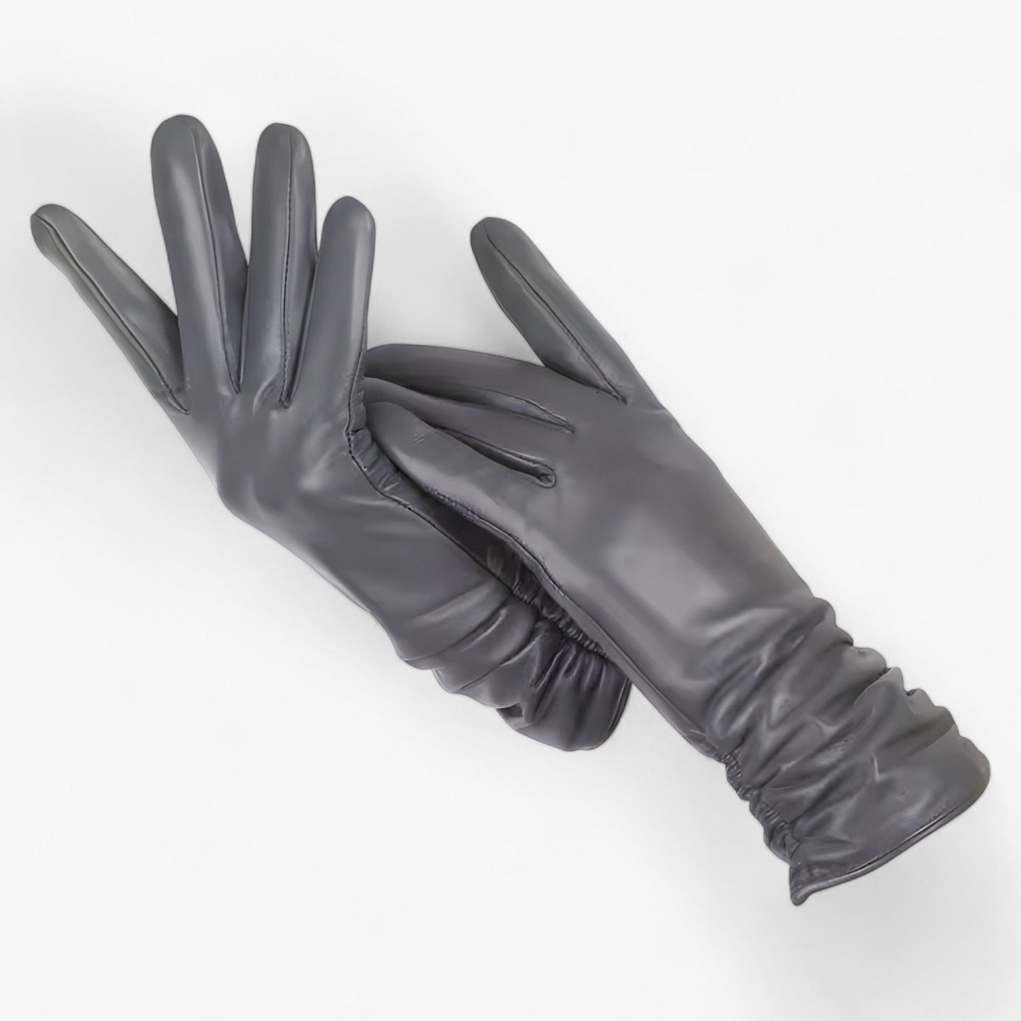 Women Sheepskin Leather Winter Gloves Elegant Warmth Dark gray NALANI