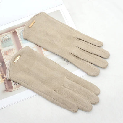 Womens Autumn Winter Touchscreen Thin Cashmere Gloves beige One Size NALANI