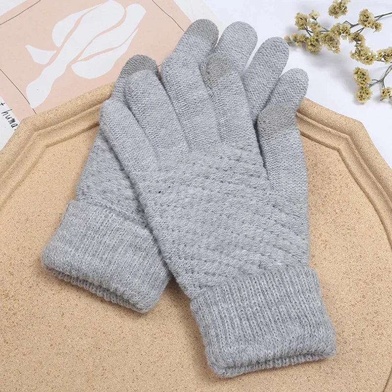 Women's Cashmere Knit Winter Gloves Warm Soft Stretch Fit NALANI