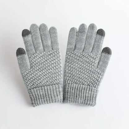 Women's Cashmere Knit Winter Gloves Warm Soft Stretch Fit Gray One Size NALANI