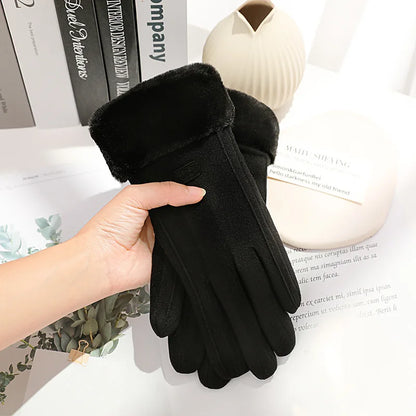 Womens Thick Plush Winter Gloves With Suede Touchscreen NALANI