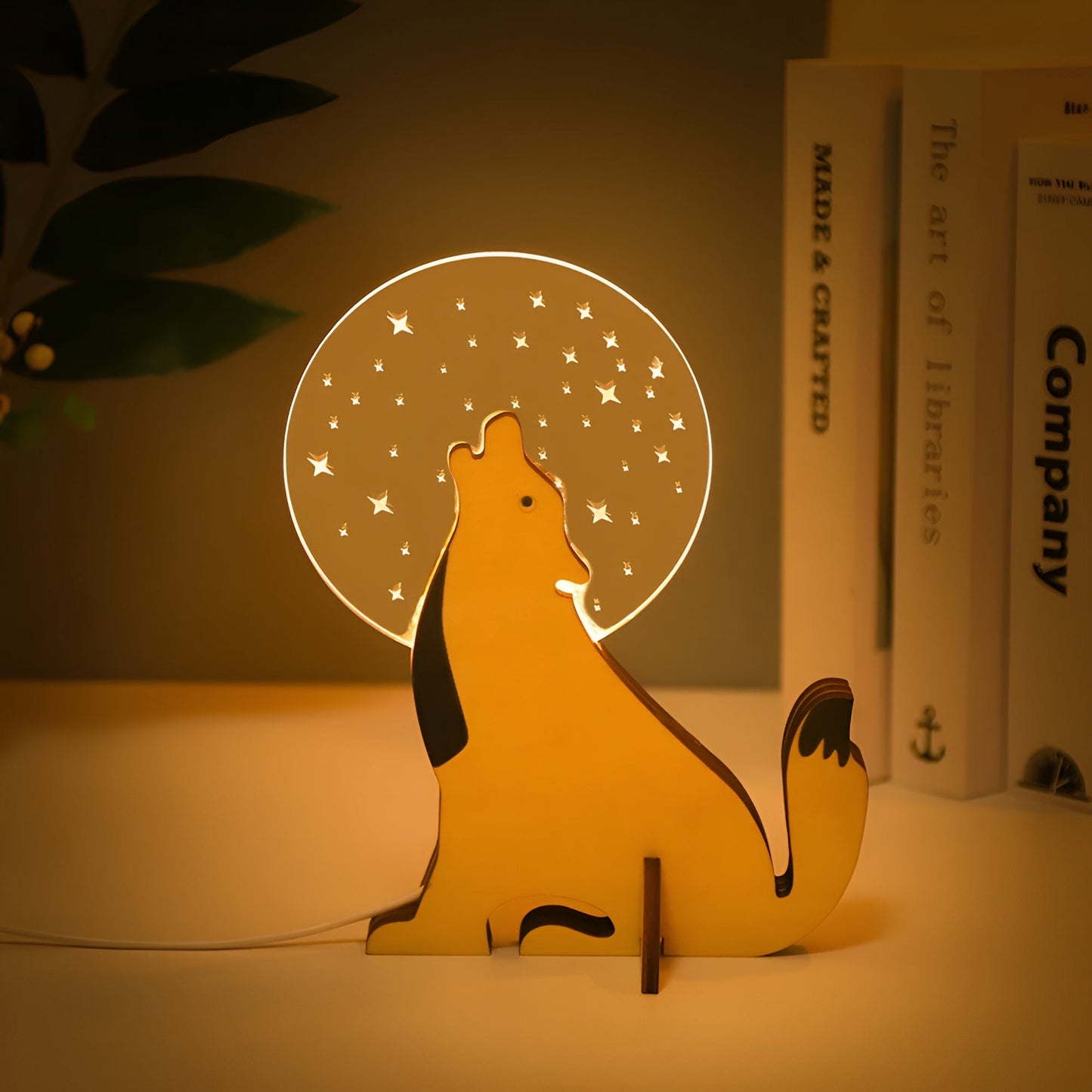 Wood Acrylic Wildlife LED Night Lamp For Kids Room Decor Sirius NALANI
