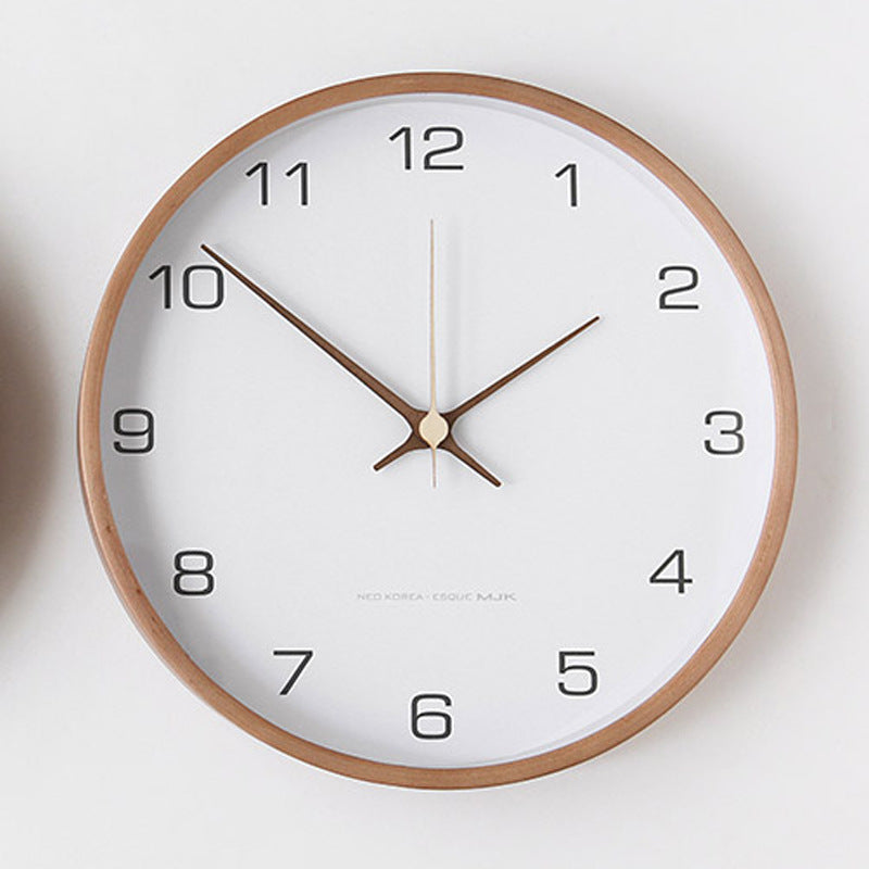 Wooden Analog Wall Clock for Home Decor Stylish and Functional Timepiece White NALANI