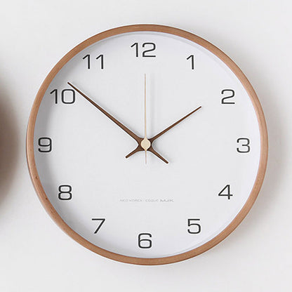 Wooden Analog Wall Clock for Home Decor Stylish and Functional Timepiece White NALANI