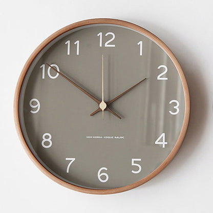 Wooden Analog Wall Clock for Home Decor Stylish and Functional Timepiece Gray NALANI