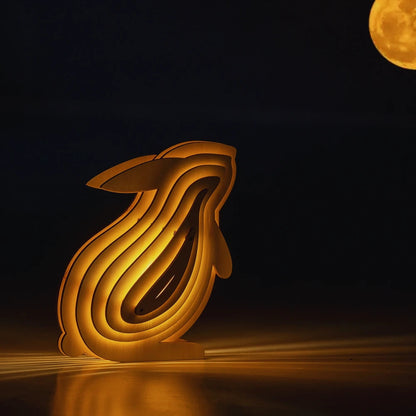 Wooden Animal Light Unique 3D Design Creative Home Decor Lamp Rabbit NaLani