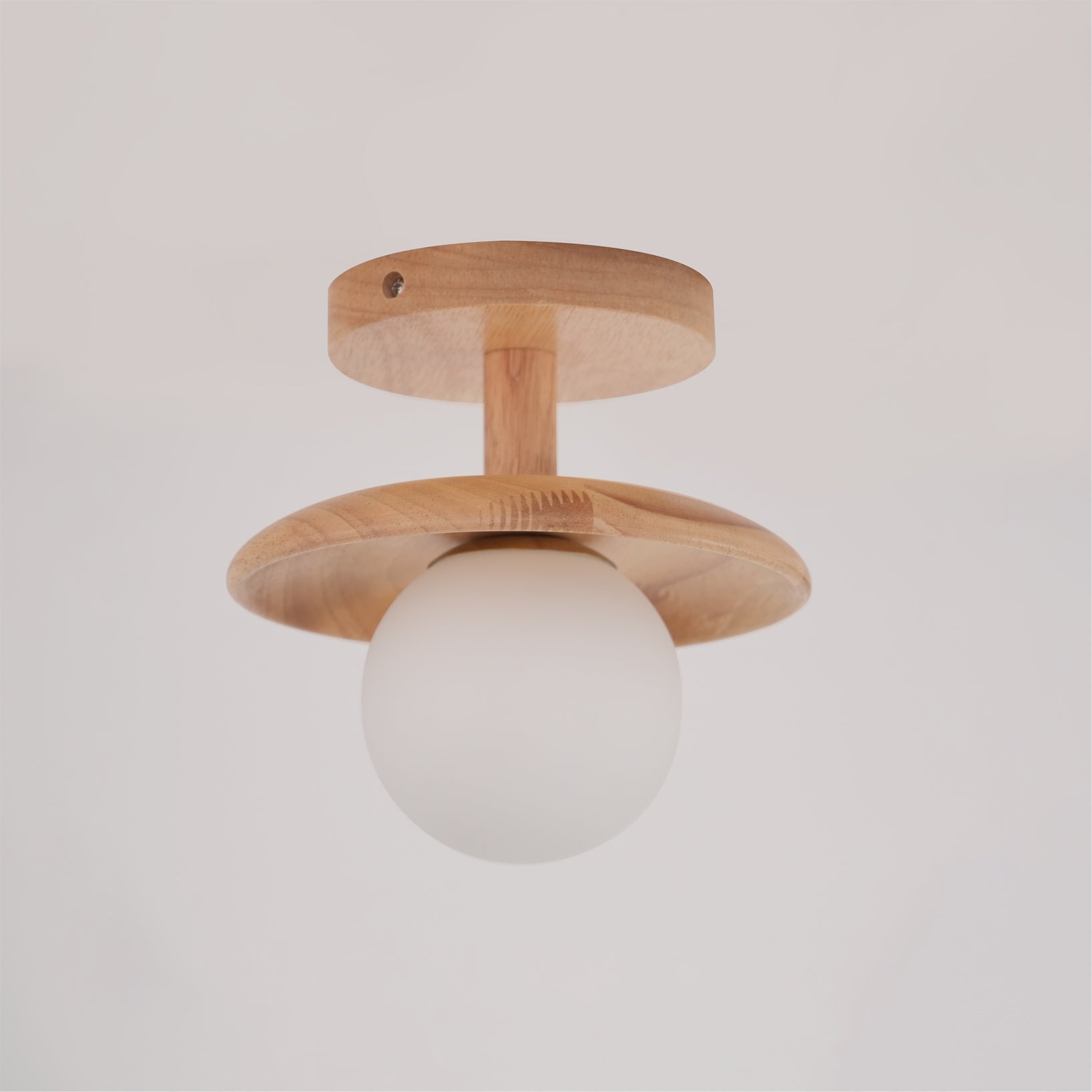 Wooden Ceiling Lamp With Natural Finish For Low Ceilings NALANI