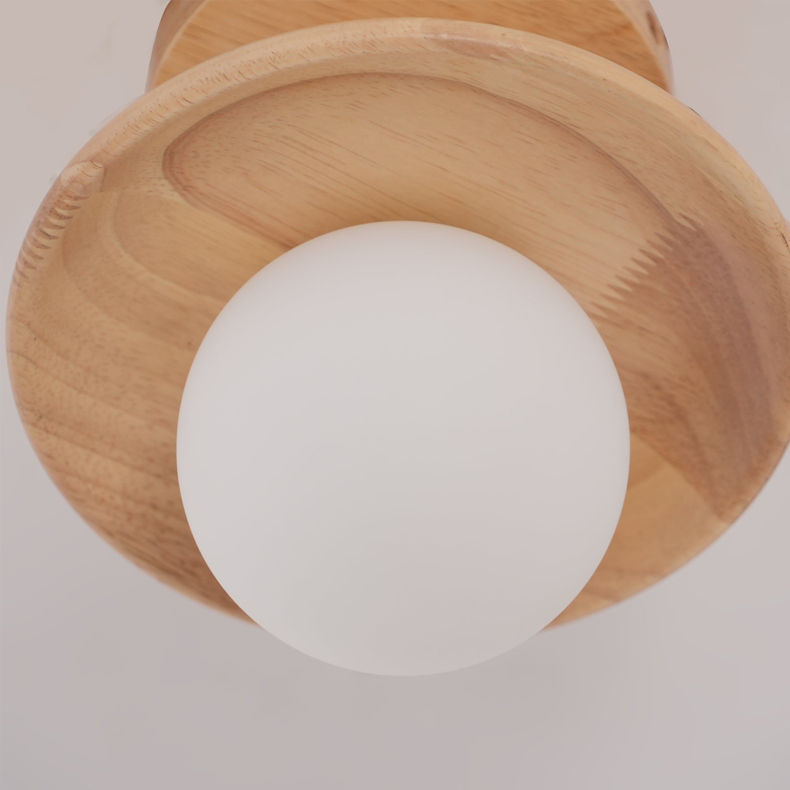 Wooden Ceiling Lamp With Natural Finish For Low Ceilings NALANI