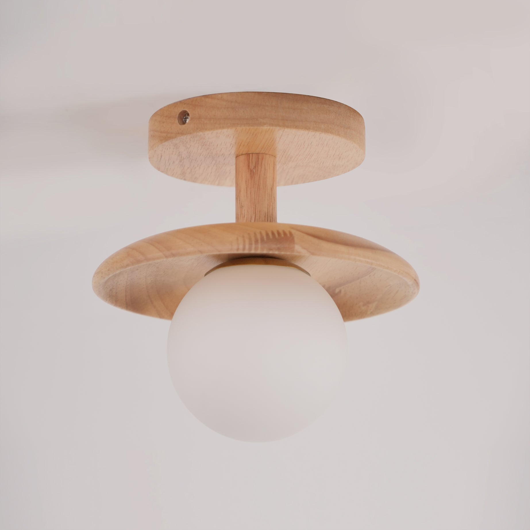 Wooden Ceiling Lamp With Natural Finish For Low Ceilings NALANI