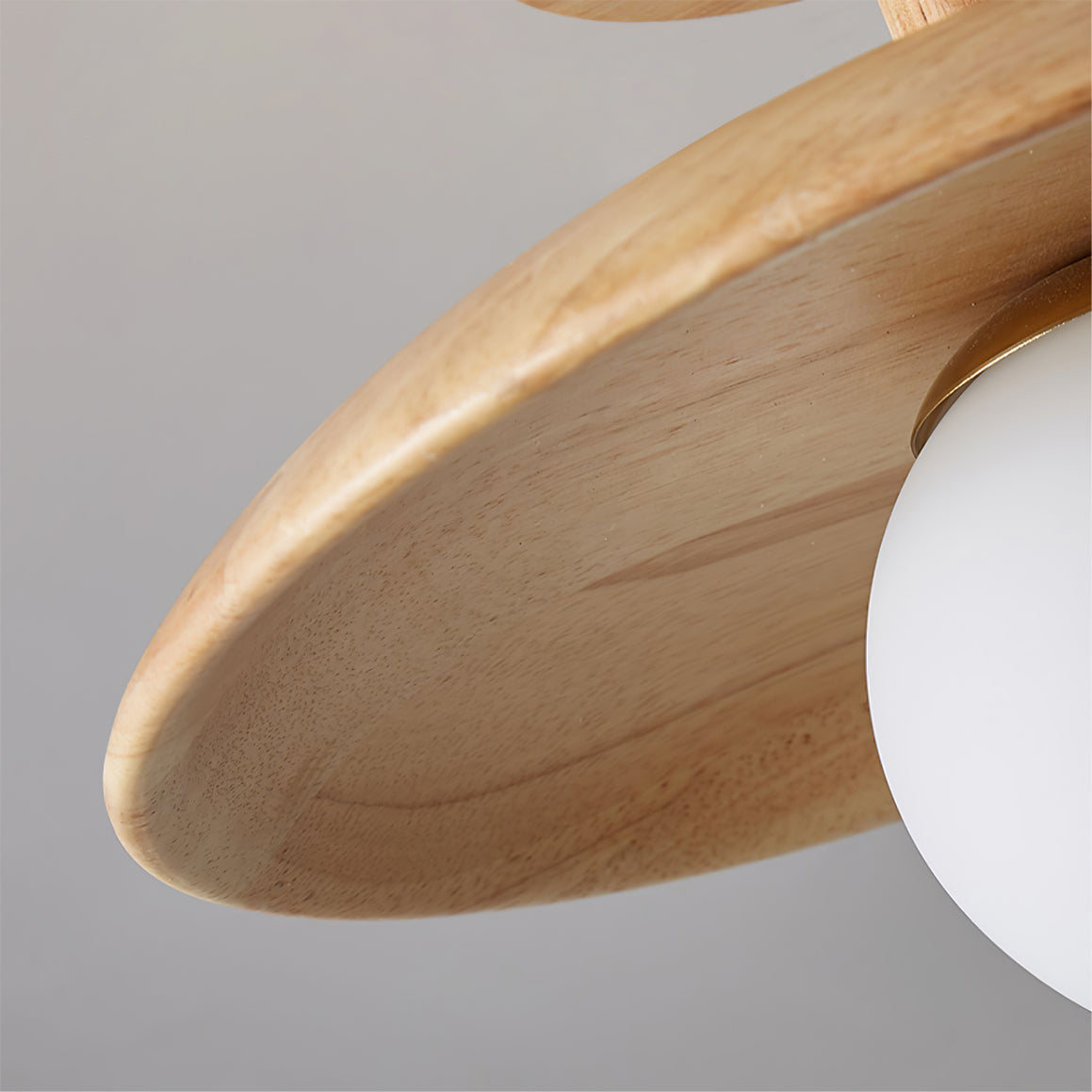 Wooden Ceiling Lamp With Natural Finish For Low Ceilings NALANI