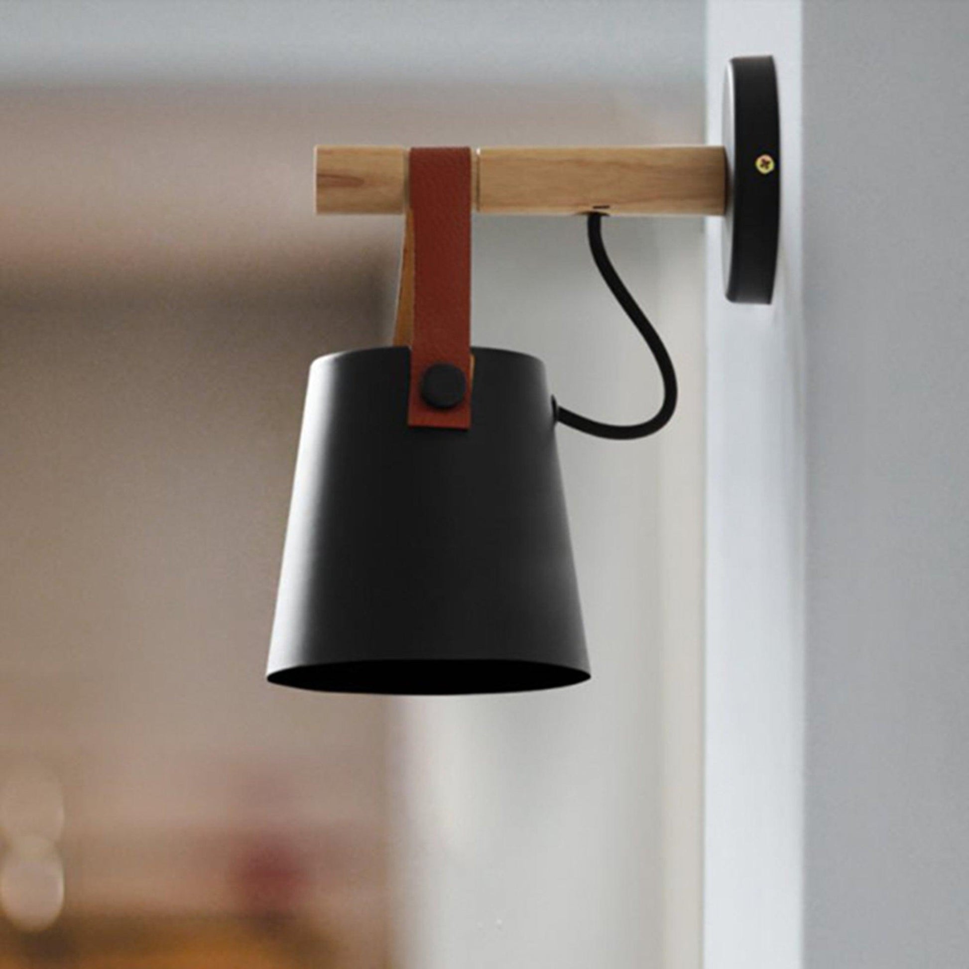 Wooden Conical Wall Light LED Energy Efficient Bedroom Lamp NALANI