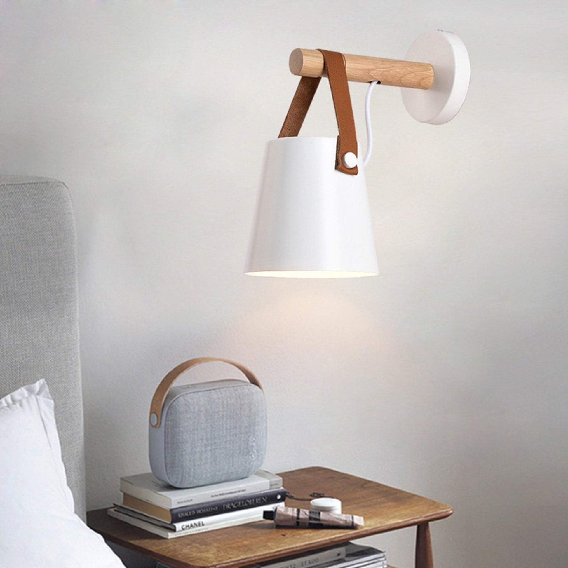 Wooden Conical Wall Light LED Energy Efficient Bedroom Lamp NALANI