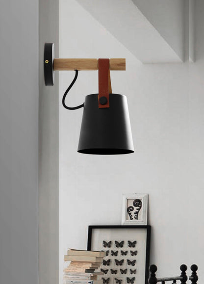 Wooden Conical Wall Light LED Energy Efficient Bedroom Lamp NALANI