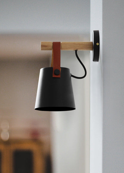 Wooden Conical Wall Light LED Energy Efficient Bedroom Lamp NALANI