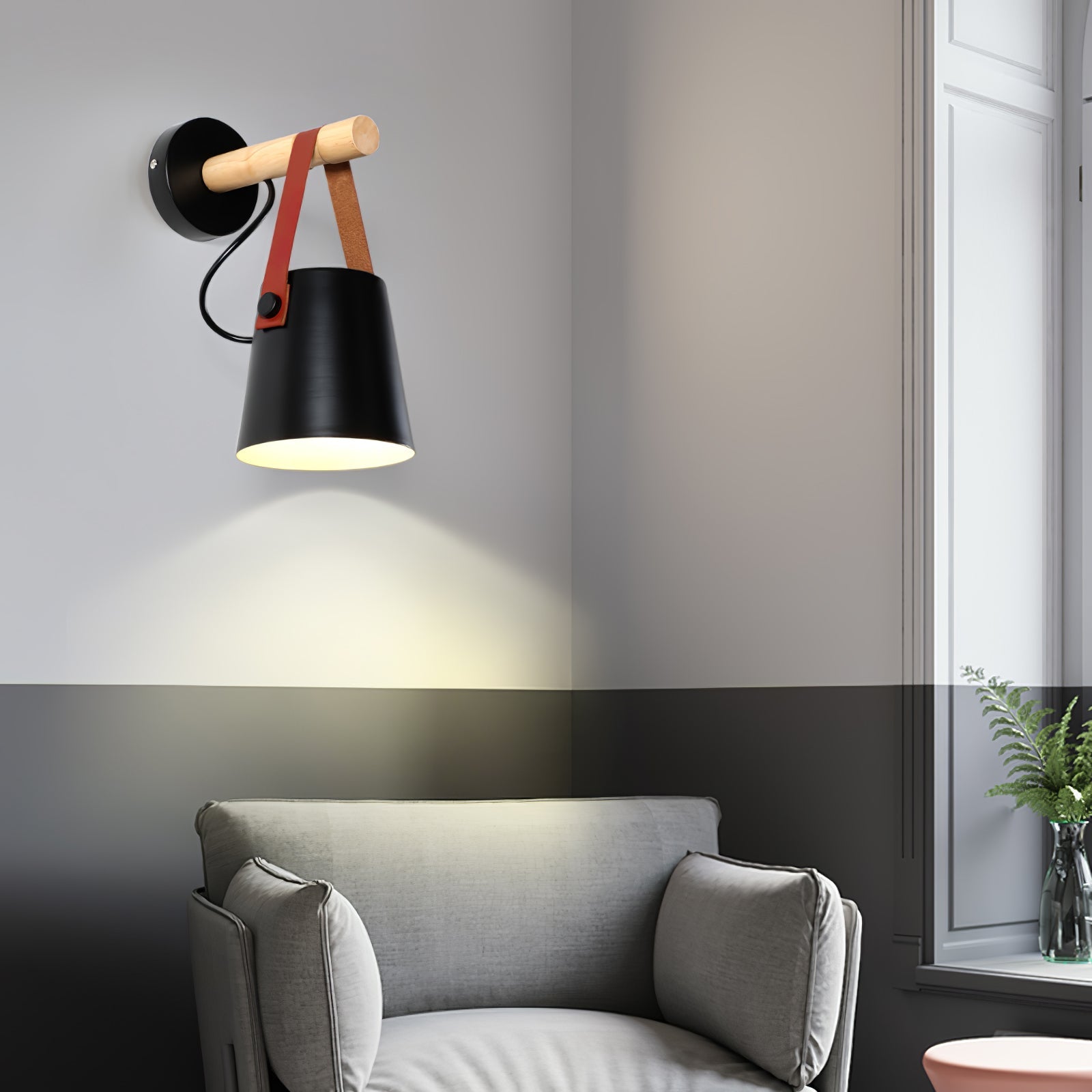 Wooden Conical Wall Light LED Energy Efficient Bedroom Lamp NALANI