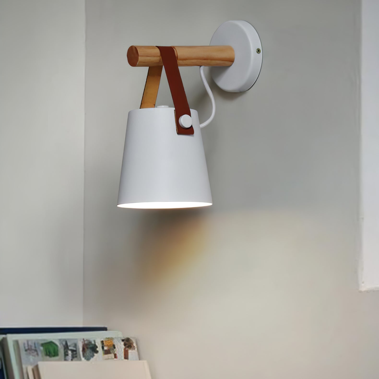 Wooden Conical Wall Light LED Energy Efficient Bedroom Lamp NALANI