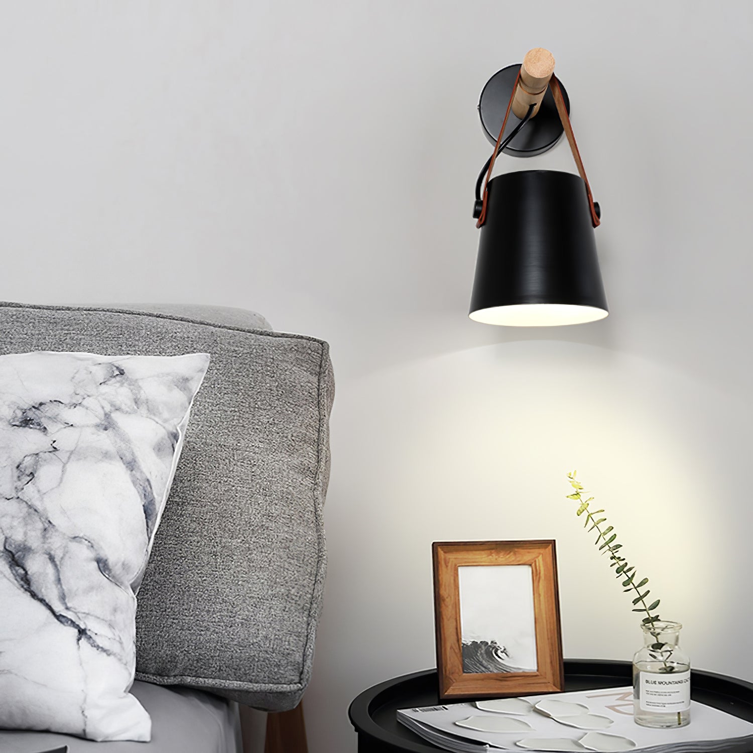 Wooden Conical Wall Light LED Energy Efficient Bedroom Lamp NALANI