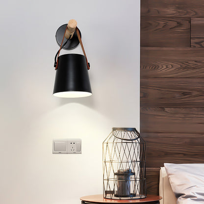 Wooden Conical Wall Light LED Energy Efficient Bedroom Lamp NALANI
