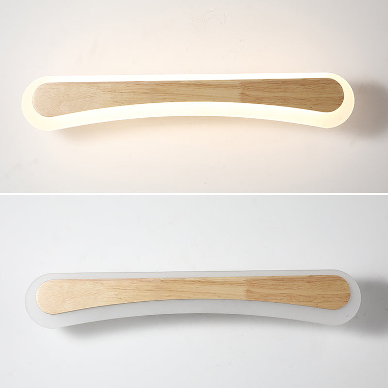 Wooden LED Vanity Light Modern Bathroom Acrylic Shade NALANI
