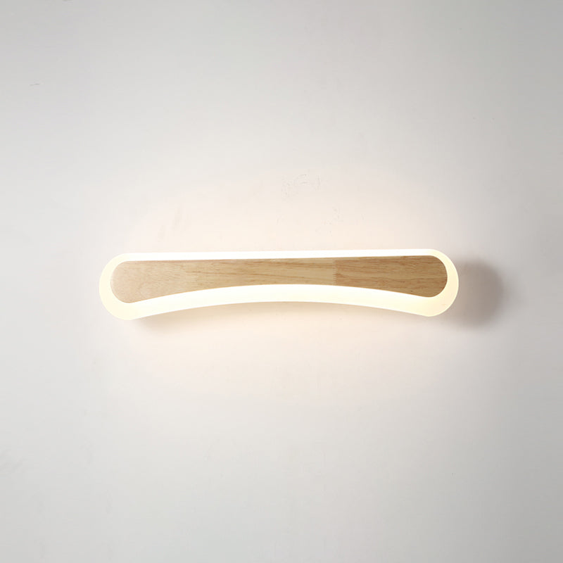 Wooden LED Vanity Light Modern Bathroom Acrylic Shade Wood 16" Arc NALANI